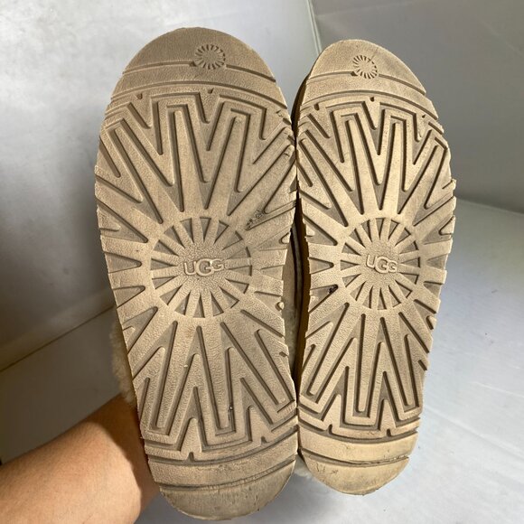 WOMENS UGG DISQUETTE SUEDE SHEEPSKIN SHOES SLIPPERS size 10 - Picture 5 of 7